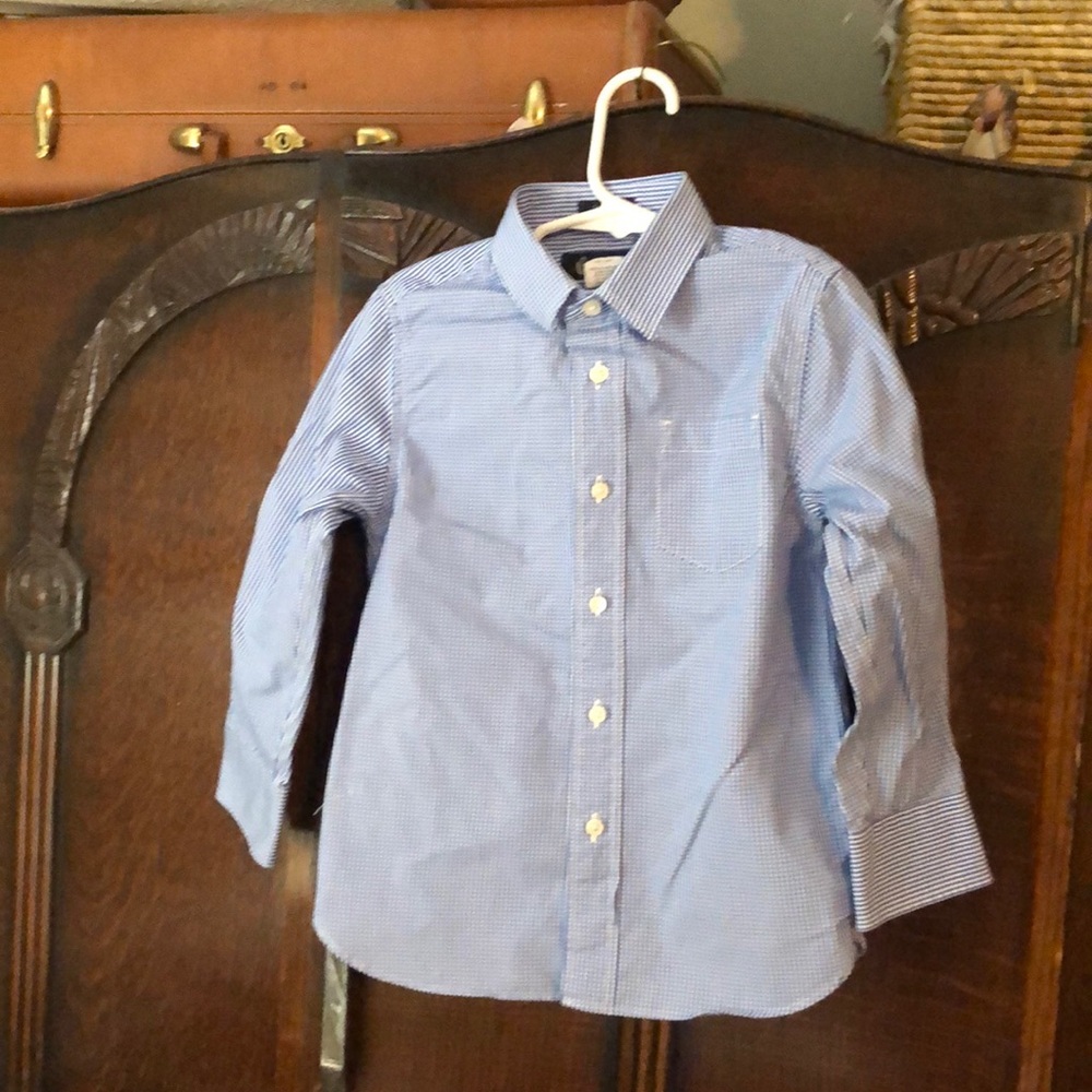 Crewcuts Blue Gingham Button-down, size 4-5